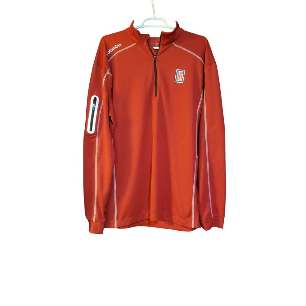 NBA LA Clippers COLUMBIA Golf Red Shotgun quarters zip Pullover‎ Jacket 2XL